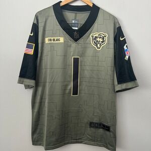 Nike Chicago Bears Jersey Mens Large Olive Salute to Service NFL Justin Fields
